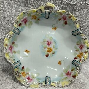Vintage porcelain hand painted plate made in Japan